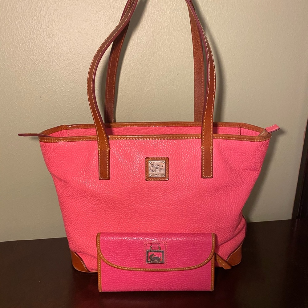 Pink Dooney & Bourke Tote with Wallet